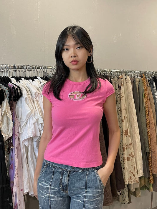 diesel pink cut out top