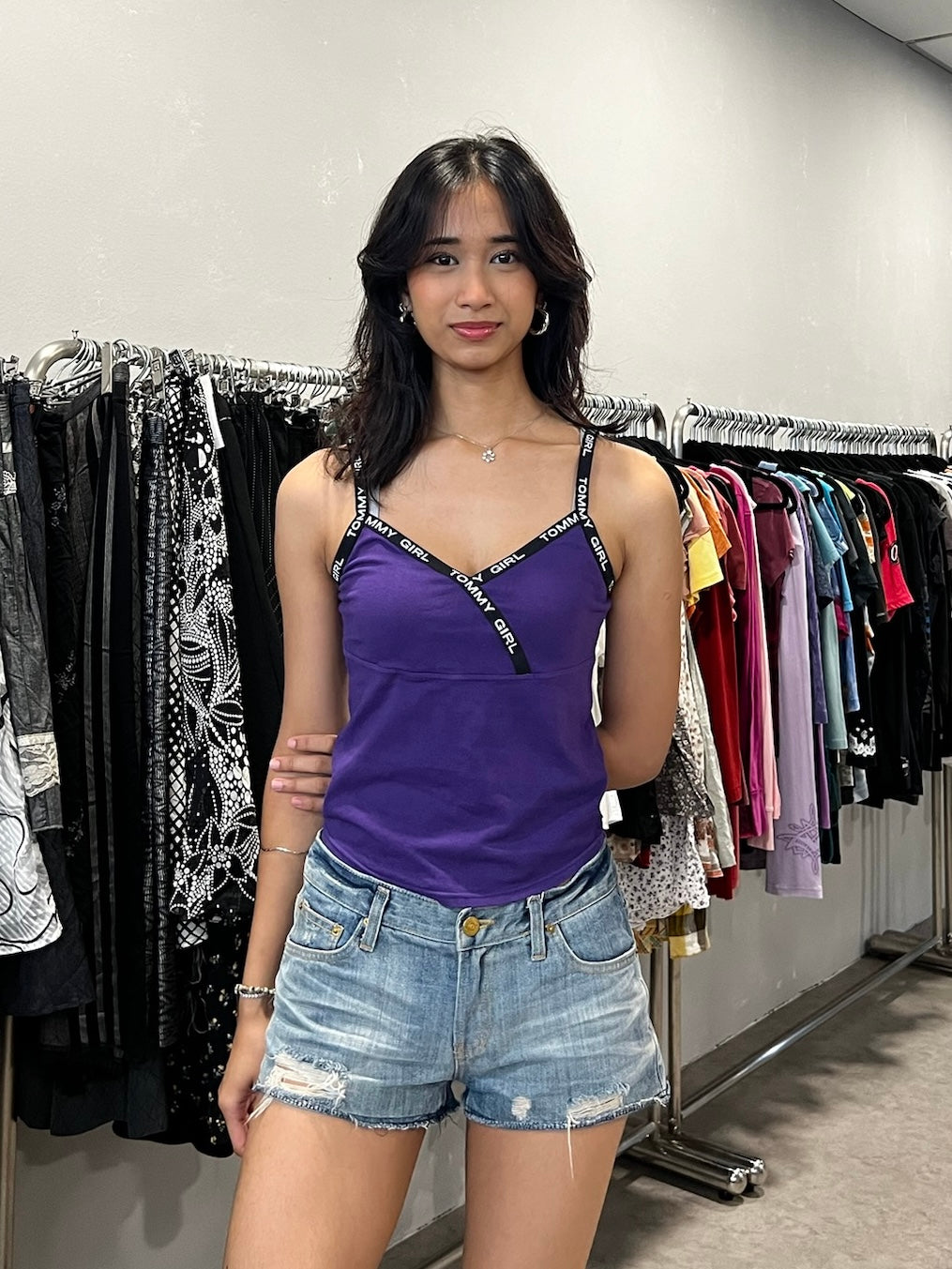 tommy hilfiger purple tank