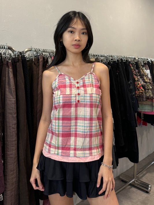 plaid cami top