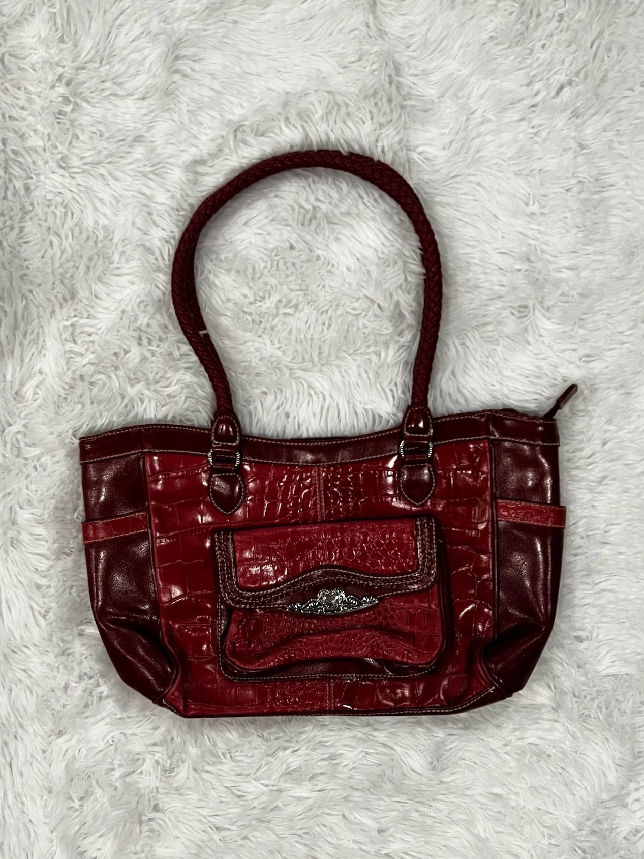 red shoulder bag